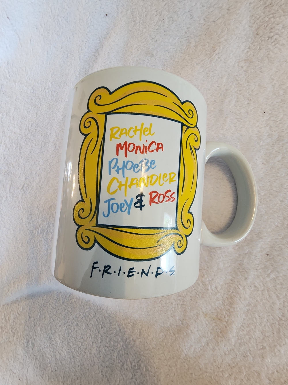 FRIENDS Yellow Frame Mug with Multicolor Name Graphics - Picture 3 of 3